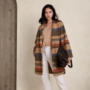 Banana Republic Factory striped shawl collar coat size xl